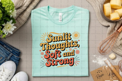 Sunlit Thoughts Soft and Strong Retro Typography PNG Design Product Image 2