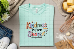 Kindness is Free Share It Everywhere Colorful Typography Product Image 2