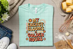 My Energy Blooms in Golden Hours Retro Sunset Typography PNG Product Image 3