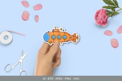 Cute Submarine Sticker PNG Product Image 1