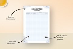 Subscription Tracker Printable Planner| A4 And A5 | US Product Image 3