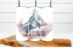 Mountain tumbler wrap / Mountain silhouette png with clouds Product Image 1