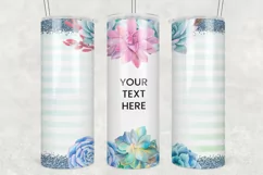Succulent Plants 20 oz Skinny Tumbler Sublimation PNG Product Image 1