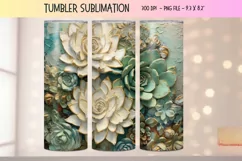 Succulent 3d Tumbler Wrap | 3d Sublimation Tumbler Plants
