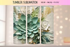 Succulent 3d Tumbler Wrap | 3d Sublimation Tumbler Plants