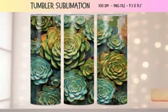Succulent 3d Tumbler Wrap 3d Sublimation Tumbler Plants