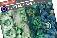 Succulent Digital Paper Product Image 1