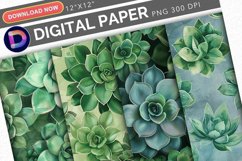 Succulent Digital Paper Product Image 1