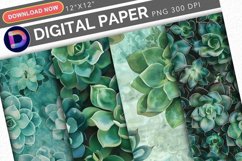 Succulent Digital Paper Product Image 1