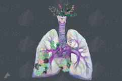 Succulent floral human anatomy lungs with heart graphic art. Product Image 9