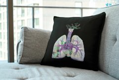 Succulent floral human anatomy lungs with heart graphic art. Product Image 7