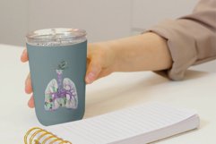 Succulent floral human anatomy lungs with heart graphic art. Product Image 2
