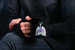 Succulent floral human anatomy lungs with heart graphic art. Product Image 4