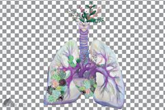 Succulent floral human anatomy lungs with heart graphic art. Product Image 10