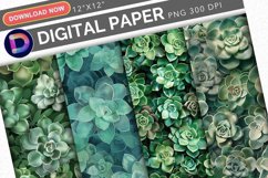 Succulent Digital Paper Product Image 1