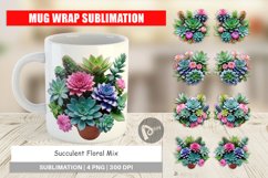 Mug Wrap Design Succulent Floral Product Image 1