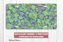 Succulent License Plate PNG | Plant Lover Car Plate Art Product Image 1