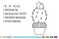 black white cactus clipart