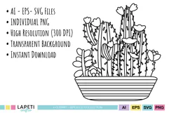 plant outline cactus clipart