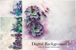 Cactus Succulent Background Wallpaper Wallart Backdrop_1 Product Image 1