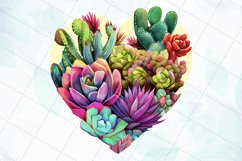 Succulent Plant Arrangement Heart Watercolor Sublimation Product Image 2