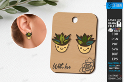 Succulent Stud Earrings with Display Cards Laser Cut Bundle Product Image 9