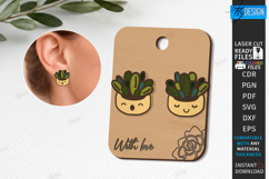 Succulent Stud Earrings with Display Cards Laser Cut Bundle Product Image 10