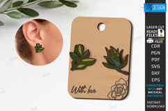 Succulent Stud Earrings with Display Cards Laser Cut Bundle Product Image 11