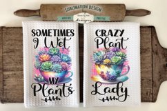 Colorful Succulents in Mugs Sublimation Kitchen Towel Design Product Image 1