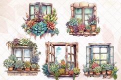 Succulent Window Watercolor Sublimation Product Image 3