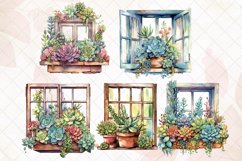 Succulent Window Watercolor Sublimation Product Image 2