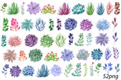 Watercolor succulents clipart. Frames, wreaths, bouquets Product Image 12