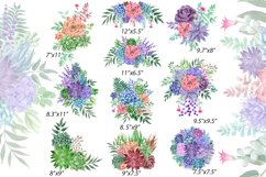 Watercolor succulents clipart. Frames, wreaths, bouquets Product Image 3