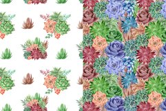 Watercolor succulents clipart. Frames, wreaths, bouquets Product Image 10