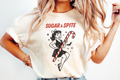 Vintage Halloween Pin-Up Girl Poster | Retro PNG SVG Product Image 2