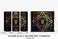Sugar Scull PNG. Tumbler Sublimation. Day of The Dead. 20 oz Product Image 1