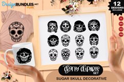 Sugar Skull Clipart Set Decorative Product Image 1