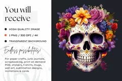 Sugar Skull Day of the Dead PNG Clipart Product Image 2