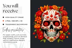 Sugar Skull Day of the Dead PNG Clipart Product Image 2