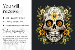 Sugar Skull Day of the Dead PNG Clipart Product Image 2