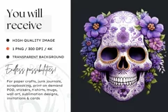 Sugar Skull Day of the Dead PNG Clipart Product Image 2