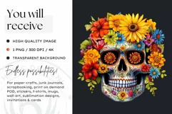 Sugar Skull Day of the Dead PNG Clipart Product Image 2