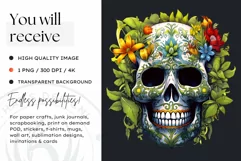 Sugar Skull Day of the Dead PNG Clipart Product Image 2