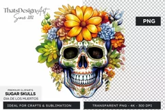 Sugar Skull Day of the Dead PNG Clipart Product Image 1