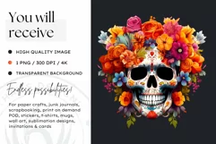 Sugar Skull Day of the Dead PNG Clipart Product Image 2
