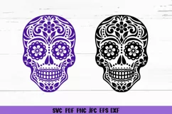 Sugar Skull Flowers SVG,Day of the Dead,Floral Skull SVG,PNG Product Image 2