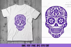 Sugar Skull Flowers SVG,Day of the Dead,Floral Skull SVG,PNG Product Image 1