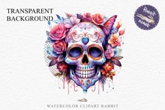 Sugar Skull Halloween Creepy Clipart Skeleton PNG Scrapbook Fairy Tale Art Image Watercolor Transparent Print illustration sublimation creepy printable digital watercolor Floral Skeleton Skull, spooky clipart, nursery, Creepy halloween decoration art imag