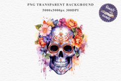Sugar Skull Halloween Creepy Clipart Skeleton PNG Scrapbook Fairy Tale Art Image Watercolor Transparent Print illustration sublimation creepy printable digital watercolor Floral Skeleton Skull, spooky clipart, nursery, Creepy halloween decoration art imag