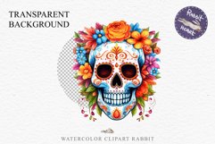 Sugar Skull Halloween Creepy Clipart Skeleton PNG Scrapbook Fairy Tale Art Image Watercolor Transparent Print illustration sublimation creepy printable digital watercolor Floral Skeleton Skull, spooky clipart, nursery, Creepy halloween decoration art imag